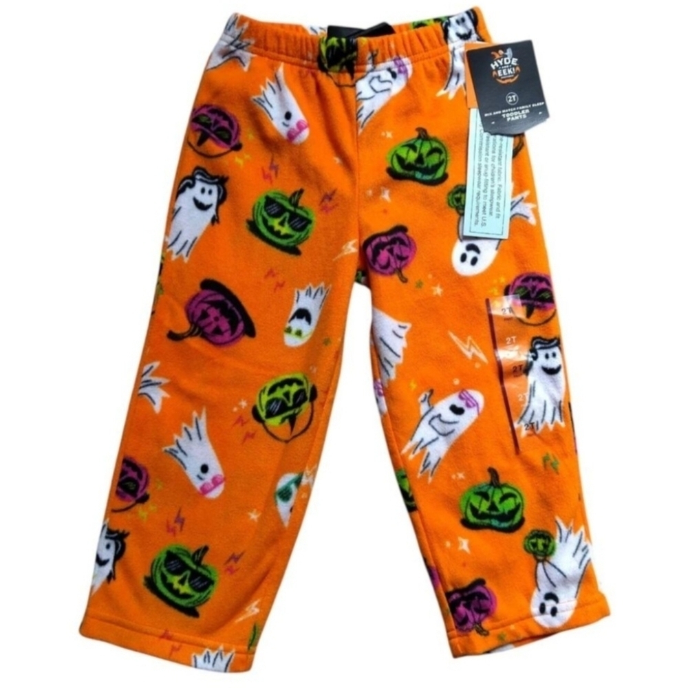NWT Infant/Toddler Halloween Pajama Pants Hyde & Eek Boutique Orange Fleece New